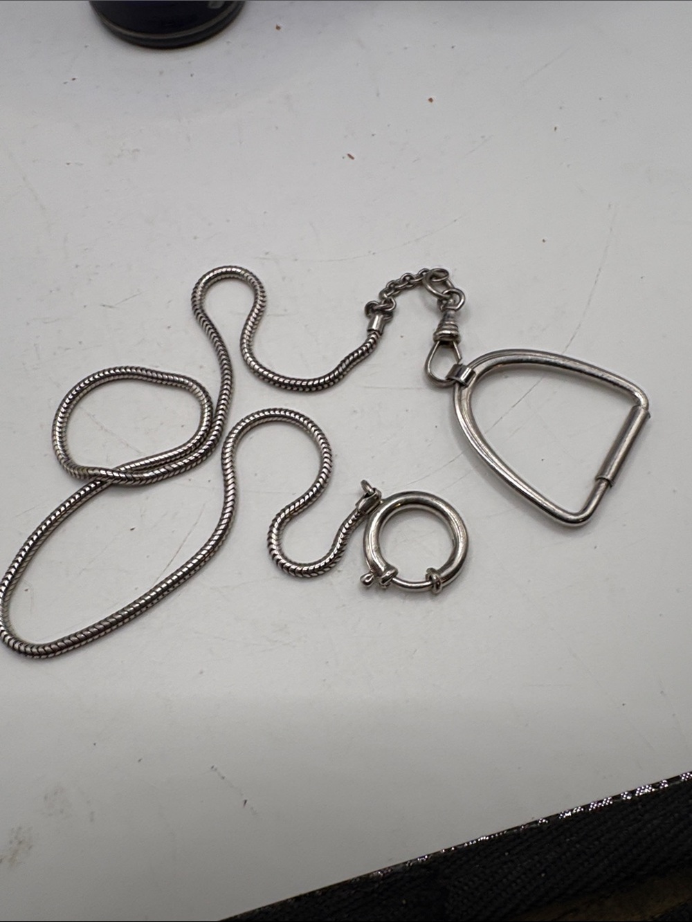 Vintage  Pocket Watch Silver Tone Mens Watch Chain Mid Century